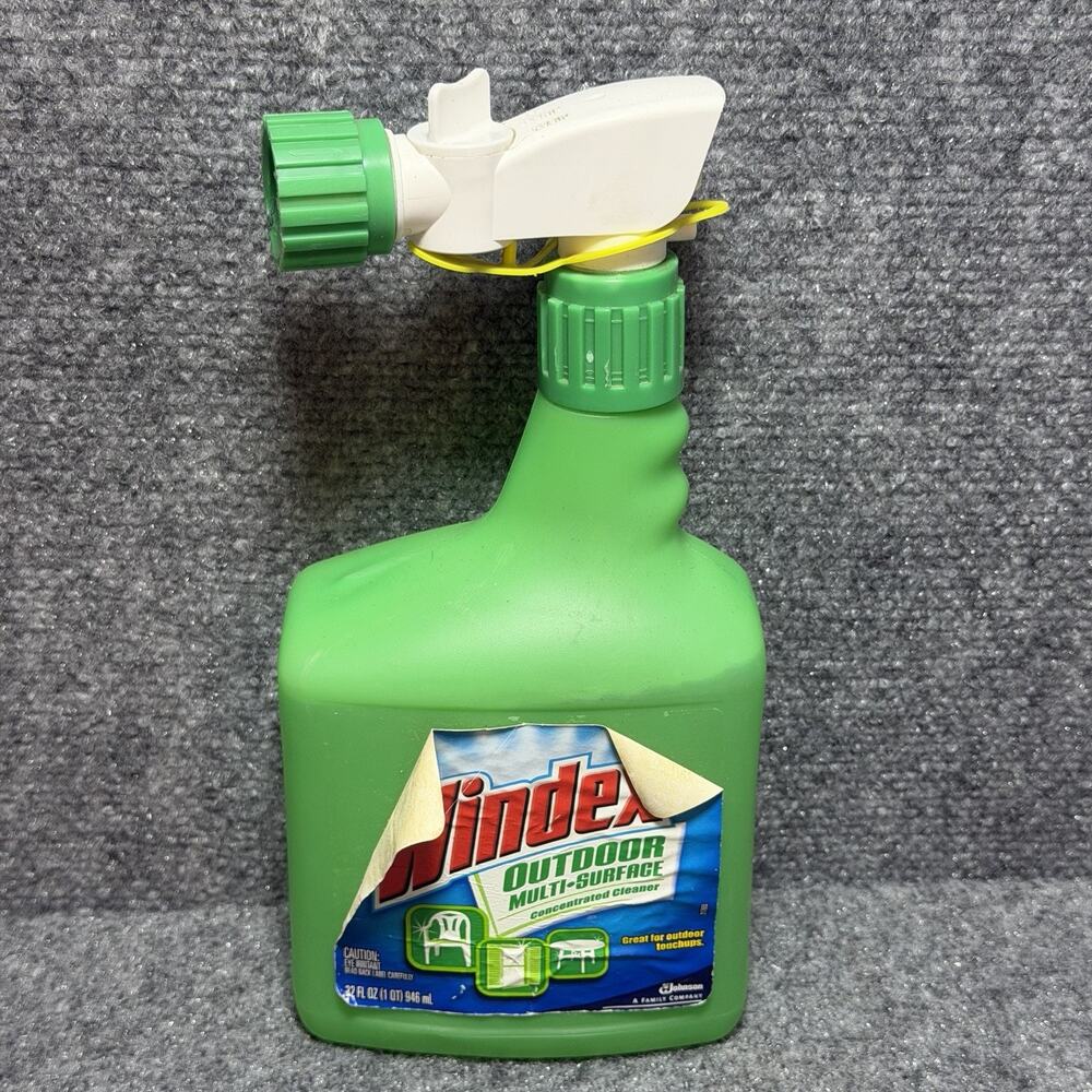 WINDEX OUTDOOR Vintage 1998 Concentrated Glass Cleaner 32 Oz USED